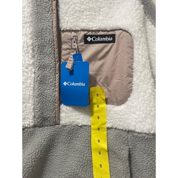 Columbia NWT Women's Long Sleeve Cropped Fleece Pullover, Small, Gray/White - Picture 7 of 16